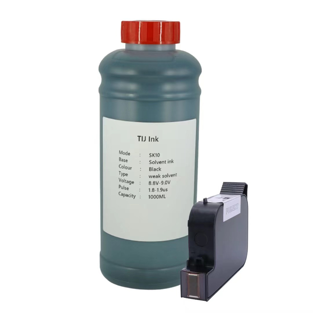TIJ 2.5 Fast-Dry SK11 Solvent Based Black Ink Refill Ink 1000ml One Bottle for 2580 2588 2590 Solvent Ink Cartridge