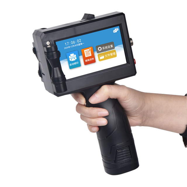 Handheld inkjet printer for printing expiration dates, codes, barcodes, QR codes, logos